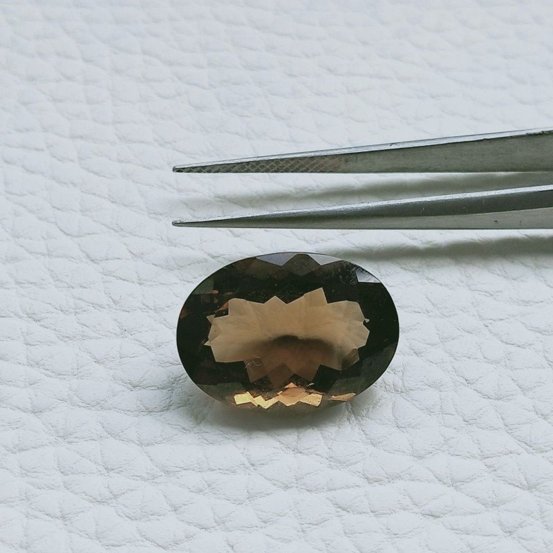 Quarzo Birra Forma Ovale Sfaccettato A Mano Gemma Sciolte 18X13X8mm 11,30 Carati 1pz