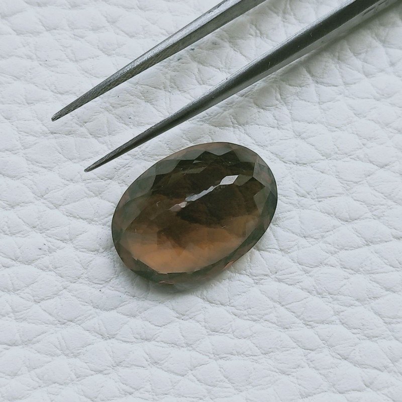 Quarzo Birra Forma Ovale Sfaccettato A Mano Gemma Sciolte 18X13X8mm 11,30 Carati 1pz