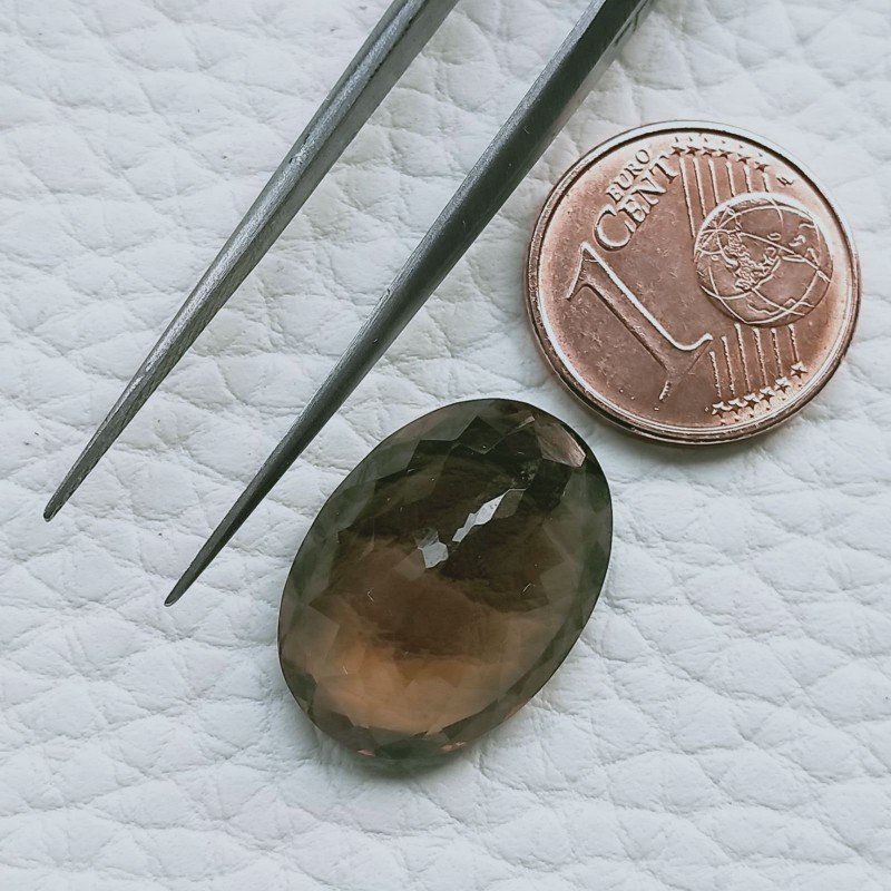 Quarzo Birra Forma Ovale Sfaccettato A Mano Gemma Sciolte 18X13X8mm 11,30 Carati 1pz