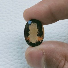 Quarzo Birra Forma Ovale Sfaccettato A Mano Gemma Sciolte 18X13X8mm 11,30 Carati 1pz