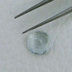 Gemma Sciolta di Acquamarina, Taglio Tondo Sfaccettato a Mano, 9x5 mm, 2,65 ct