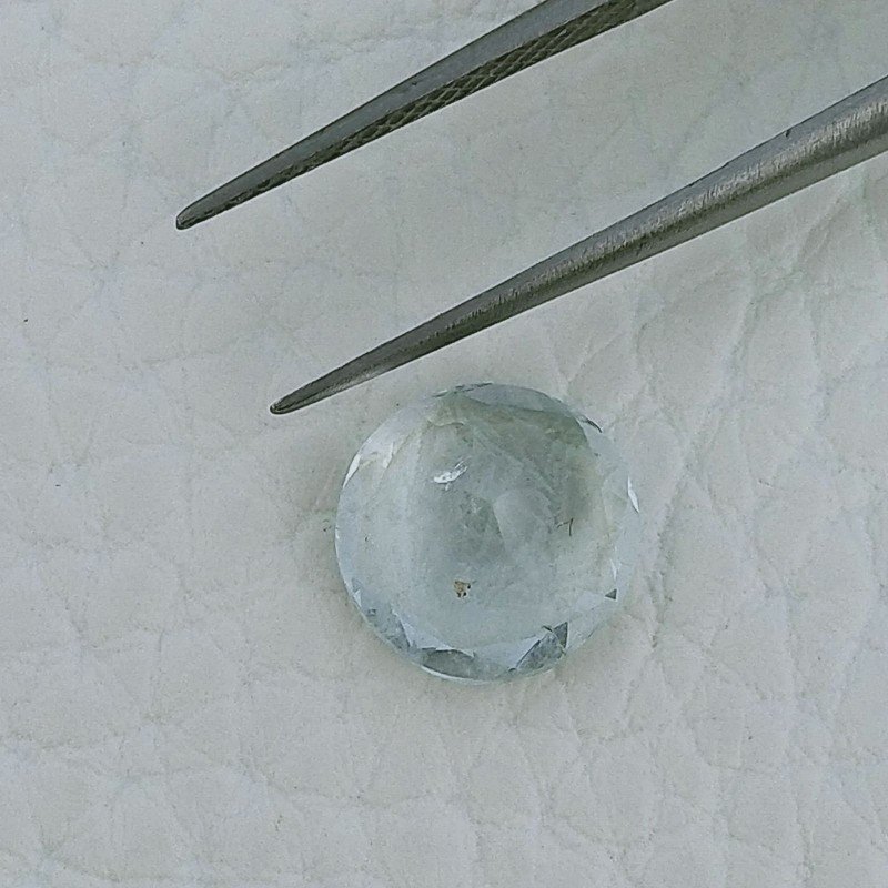 Acquamarina Forma Tondo Sfaccetata A Mano Gemme Sciolte 9X5mm 2,65 Carati 1pz