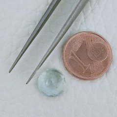 Gemma Sciolta di Acquamarina, Taglio Tondo Sfaccettato a Mano, 9x5 mm, 2,65 ct