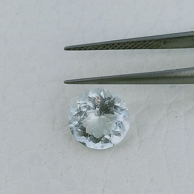 Acquamarina Forma Tondo Sfaccetata A Mano Gemme Sciolte 9X5mm 2,65 Carati 1pz