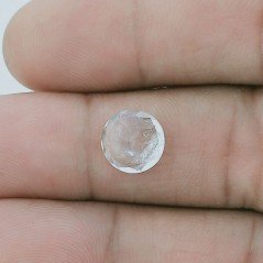 Gemma Sciolta di Acquamarina, Taglio Tondo Sfaccettato a Mano, 9x5 mm, 2,65 ct