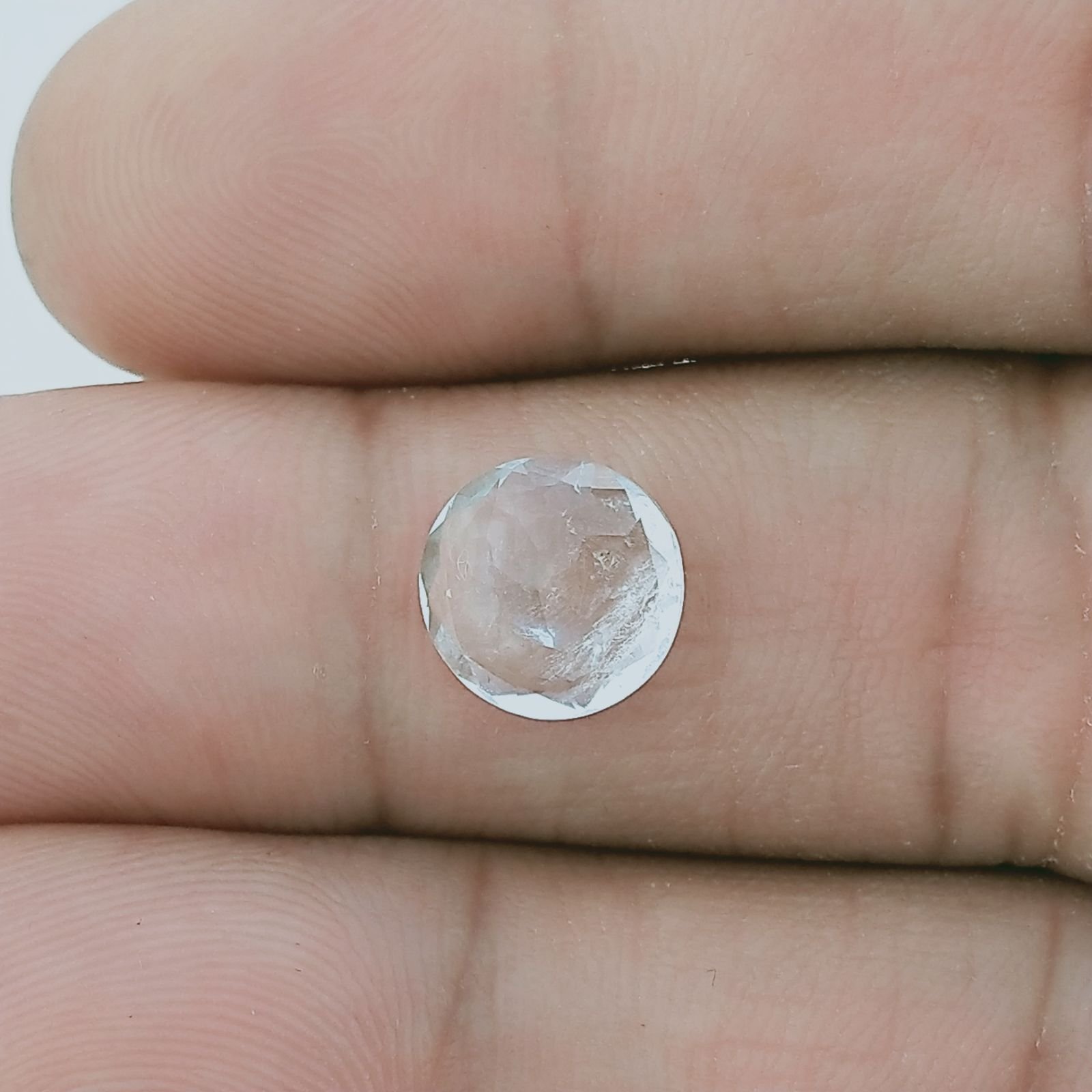 Acquamarina Forma Tondo Sfaccetata A Mano Gemme Sciolte 9X5mm 2,65 Carati 1pz