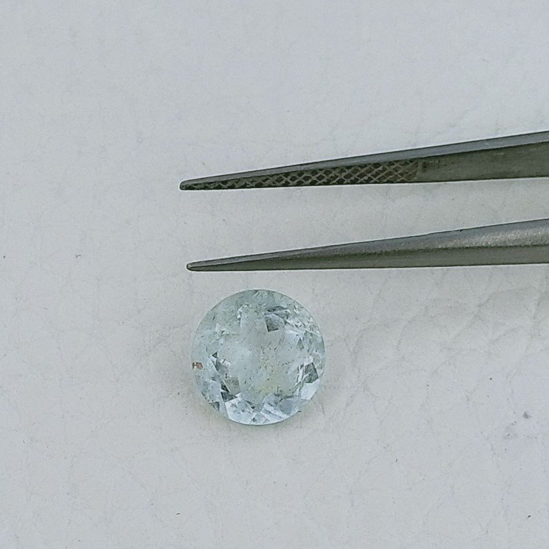 Acquamarina Forma Tondo Sfaccetata A Mano Gemme Sciolte 8X4mm 1,85 Carati 1pz