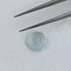 Gemma Sciolta di Acquamarina, Taglio Tondo Sfaccettato a Mano, 8x4 mm, 1,85 ct
