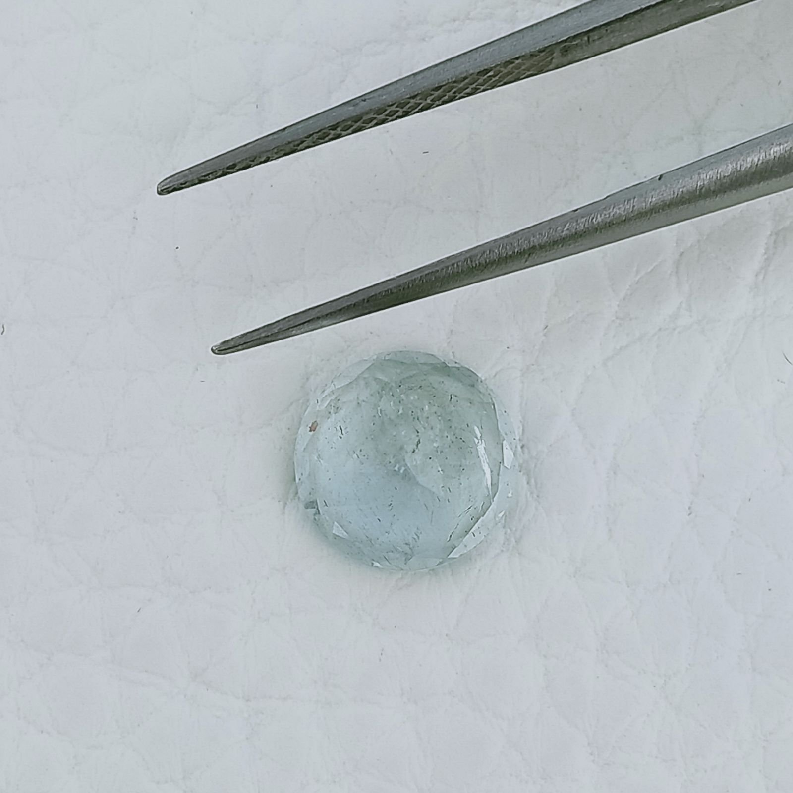 Acquamarina Forma Tondo Sfaccetata A Mano Gemme Sciolte 8X4mm 1,85 Carati 1pz