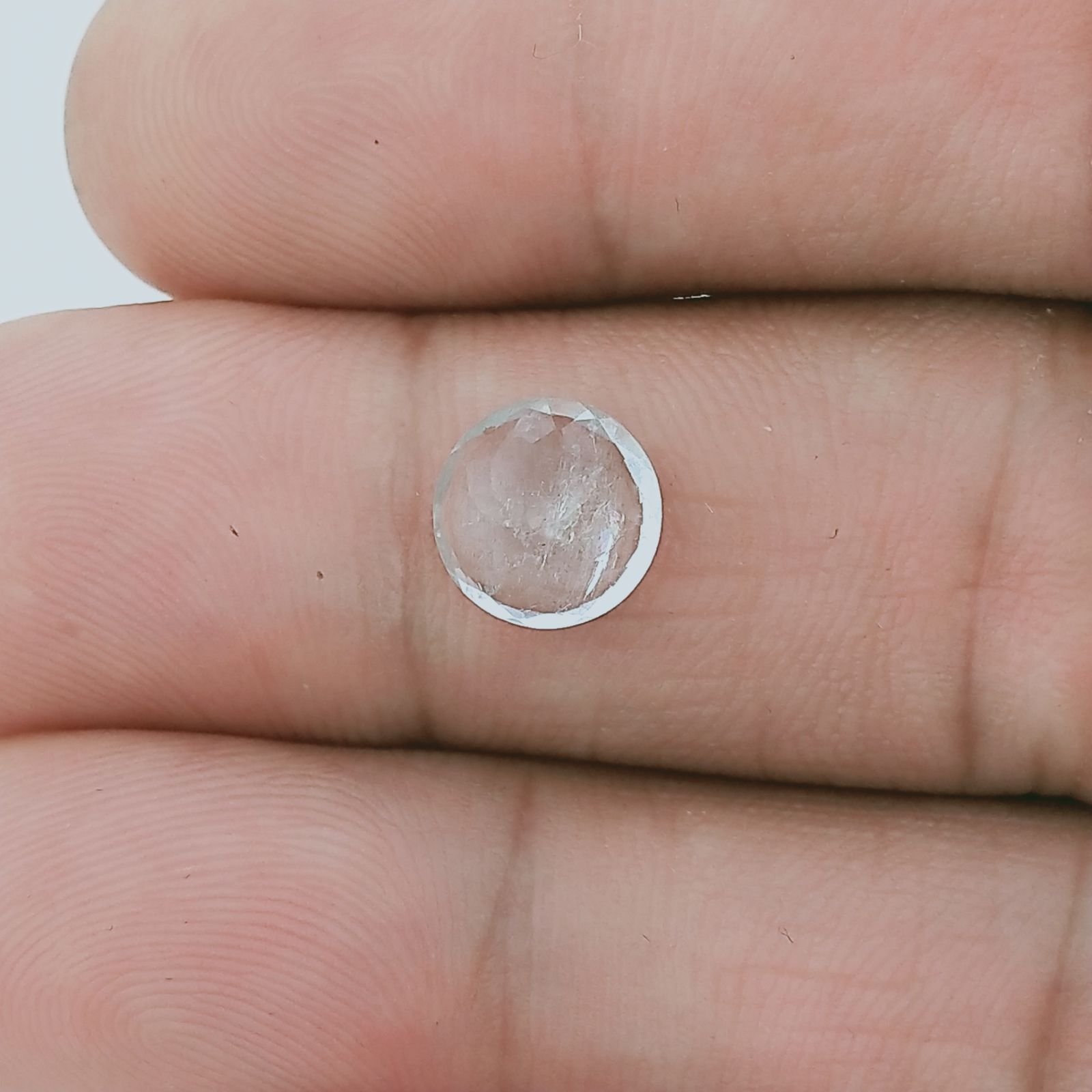 Acquamarina Forma Tondo Sfaccetata A Mano Gemme Sciolte 8X4mm 1,85 Carati 1pz