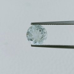 Gemma Sciolta di Acquamarina, Taglio Tondo Sfaccettato a Mano, 8x4 mm, 1,85 ct