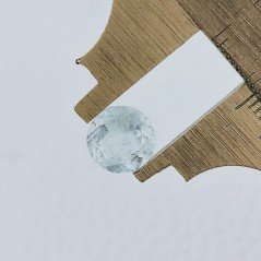 Gemma Sciolta di Acquamarina, Taglio Tondo Sfaccettato a Mano, 8x4 mm, 1,85 ct