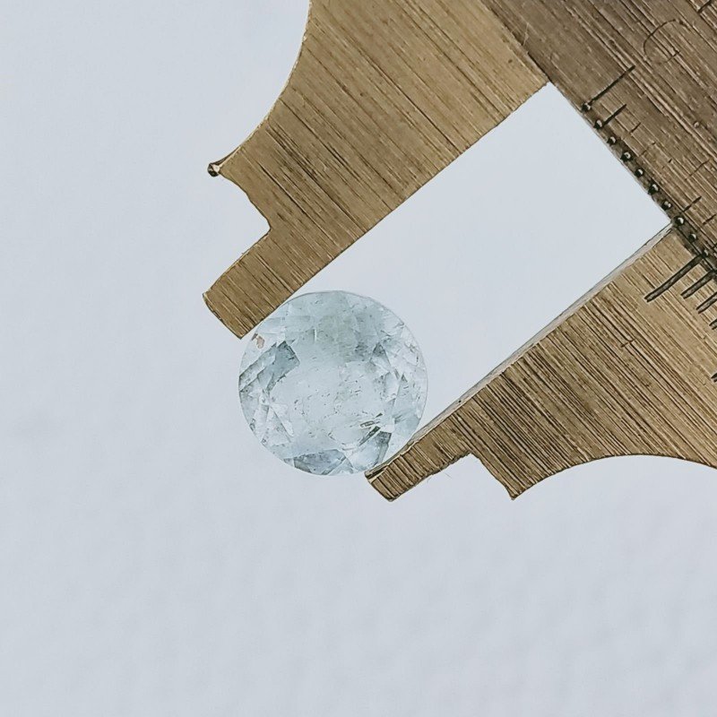 Acquamarina Forma Tondo Sfaccetata A Mano Gemme Sciolte 8X4mm 1,85 Carati 1pz