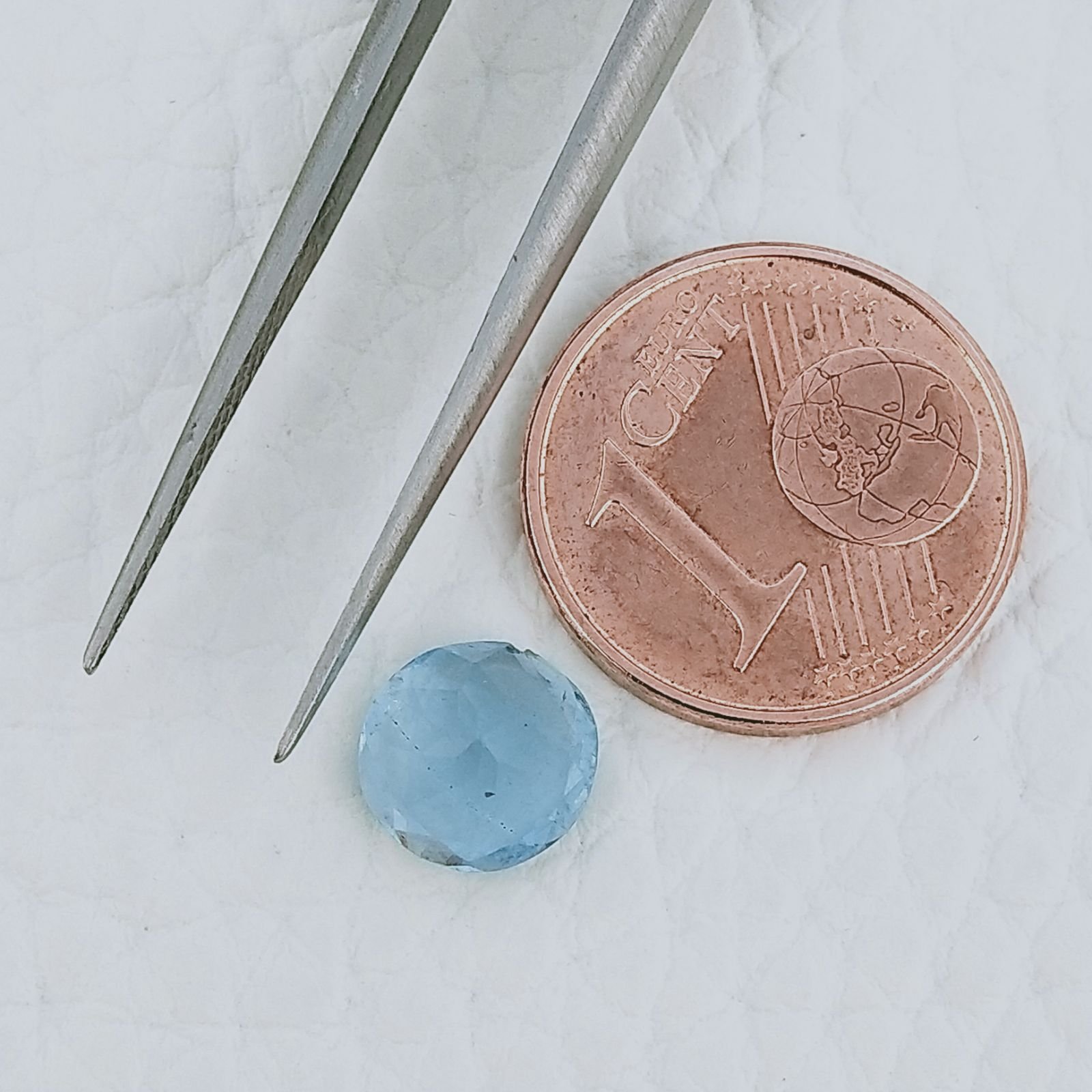 Acquamarina Forma Tondo Sfaccetata A Mano Gemme Sciolte 7X4mm 1,50 Carati 1pz