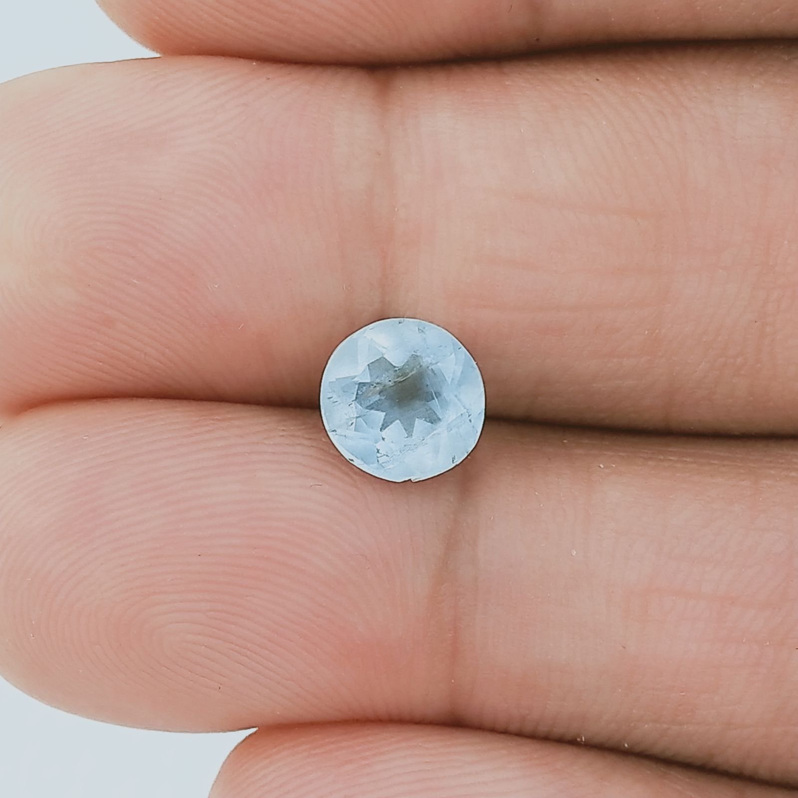 Acquamarina Forma Tondo Sfaccetata A Mano Gemme Sciolte 7X4mm 1,50 Carati 1pz