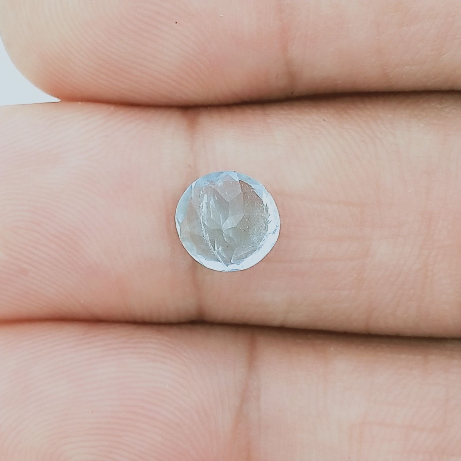 Acquamarina Forma Tondo Sfaccetata A Mano Gemme Sciolte 7X4mm 1,50 Carati 1pz
