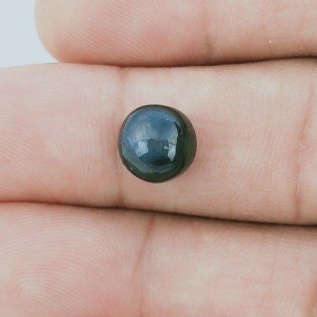 Zaffiro Naturale Stellato Forma Tondo Cabochon Fatto A Mano 8X5mm 5,15 Carati 1pz