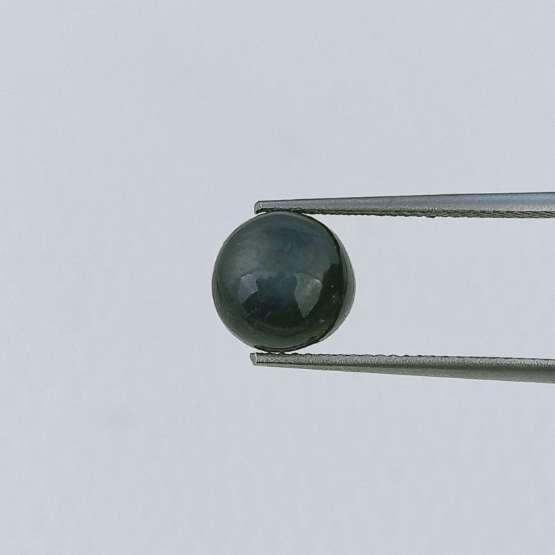 Zaffiro Naturale Stellato Forma Tondo Cabochon Fatto A Mano 8X5mm 5,15 Carati 1pz