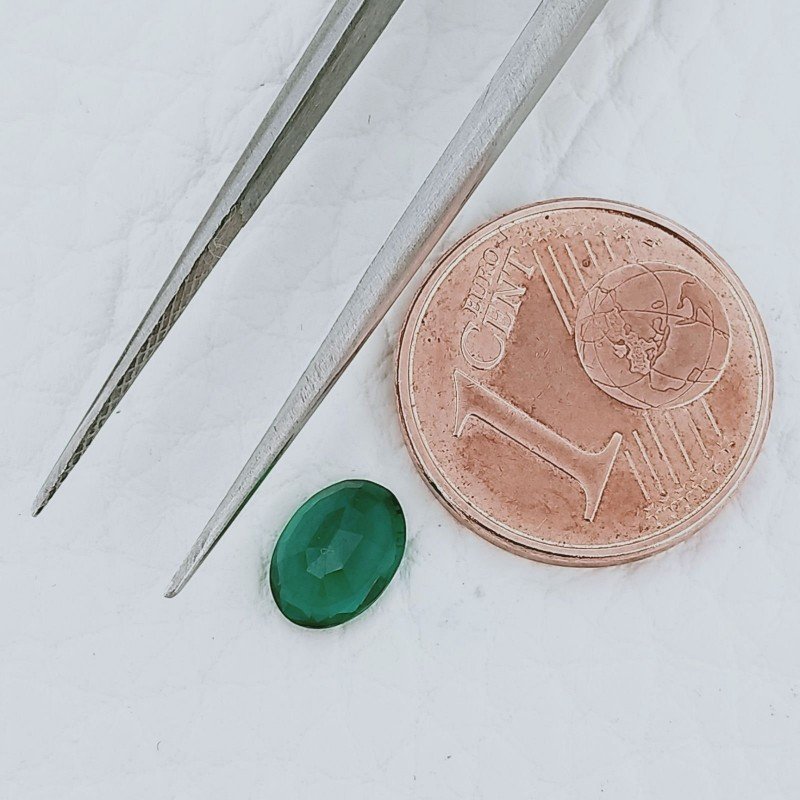 Smeraldo Idrotermale Forma Ovale Sfaccetata A Mano Gemme Sciolte 7X5X3mm 0,60 Carati 1pz