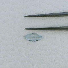 Gemma Sciolta di Acquamarina, Taglio Navetta Sfaccettato a Mano, 9x4x3 mm, 0,70 ct