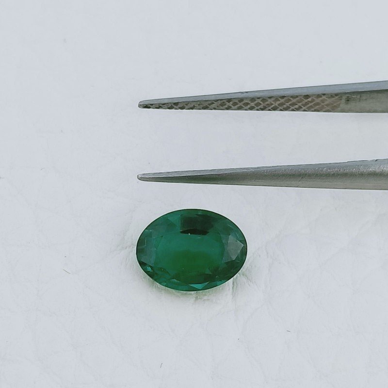 Smeraldo Idrotermale Forma Ovale Sfaccetata A Mano Gemme Sciolte 8X5X3mm 0,95 Carati 1pz