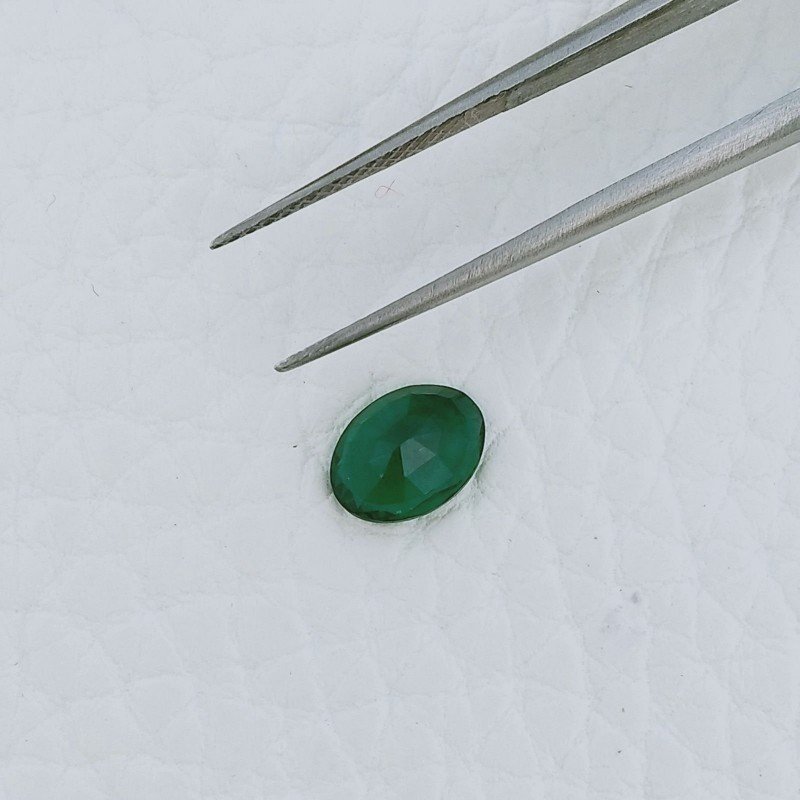 Smeraldo Idrotermale Forma Ovale Sfaccetata A Mano Gemme Sciolte 8X5X3mm 0,95 Carati 1pz