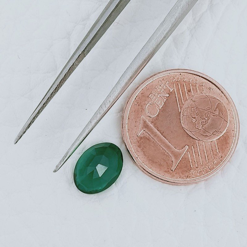 Smeraldo Idrotermale Forma Ovale Sfaccetata A Mano Gemme Sciolte 8X5X3mm 0,95 Carati 1pz