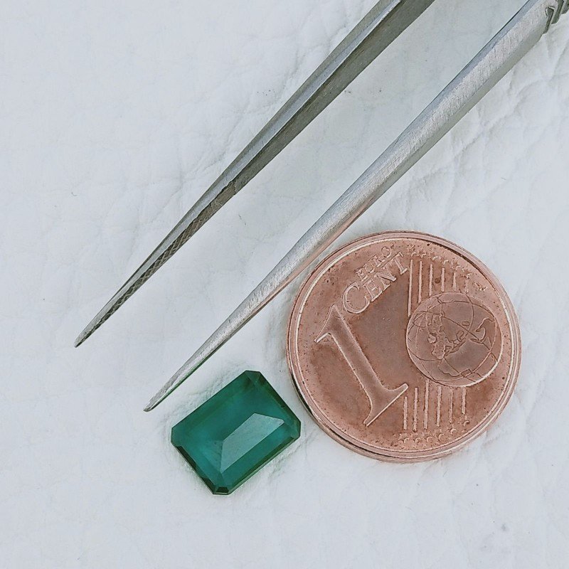 Smeraldo Idrotermale Forma Ottogonale Sfaccetata A Mano Gemme Sciolte 7X5X2mm 1,20 Carati 1pz