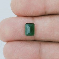 Gemma Sciolta di Smeraldo Idrotermale, Taglio Ottagono Sfaccettato a Mano, 7x5x2 mm, 1,20 ct