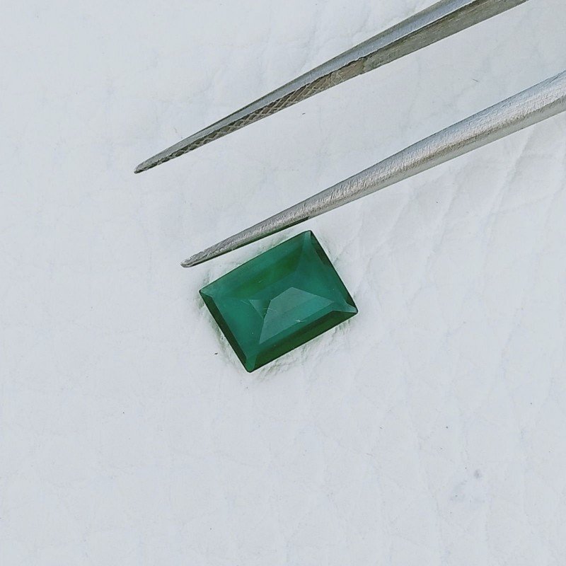 Smeraldo Idrotermale Forma Ottogonale Sfaccetata A Mano Gemme Sciolte 8X6X3mm 1,10 Carati 1pz