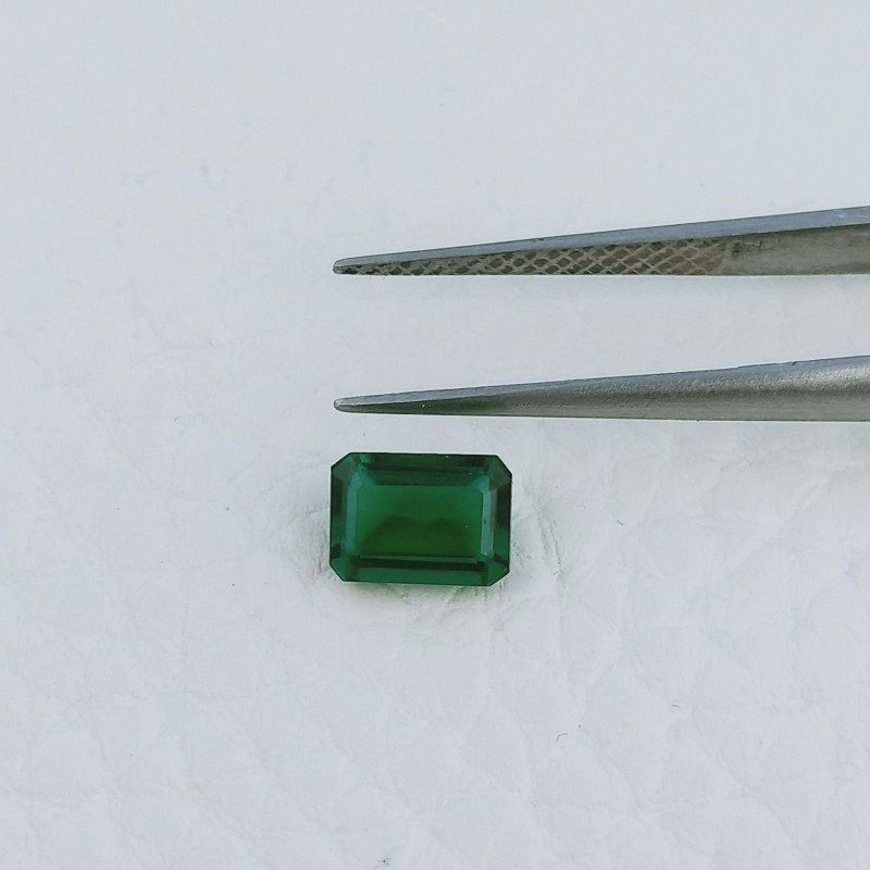 Smeraldo Idrotermale Forma Ottogonale Sfaccetata A Mano Gemme Sciolte 6X4X3mm 0,85 Carati 1pz