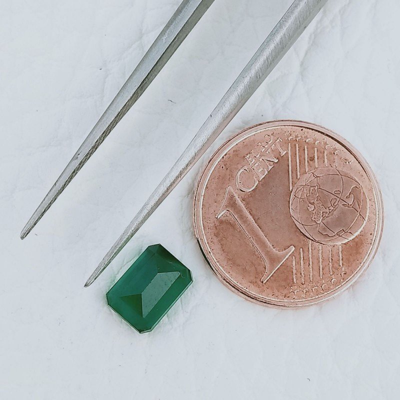 Smeraldo Idrotermale Forma Ottogonale Sfaccetata A Mano Gemme Sciolte 6X4X3mm 0,85 Carati 1pz