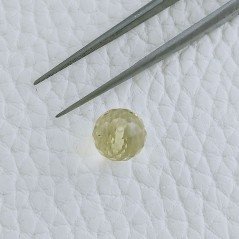 Quarzo Oro Verde Tondo Sfaccettato A Mano Foro Passante 8mm 3,95 Carati 1pz