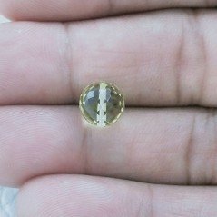 Quarzo Oro Verde Tondo Sfaccettato A Mano Foro Passante 8mm 3,95 Carati 1pz