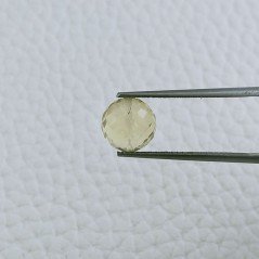 Quarzo Oro Verde Tondo Sfaccettato A Mano Foro Passante 8mm 3,95 Carati 1pz