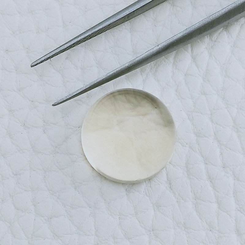 Quarzo Limone Taglio Tondo Liscio Cabuchon A Mano 14mm 11,40 Carati 1pz
