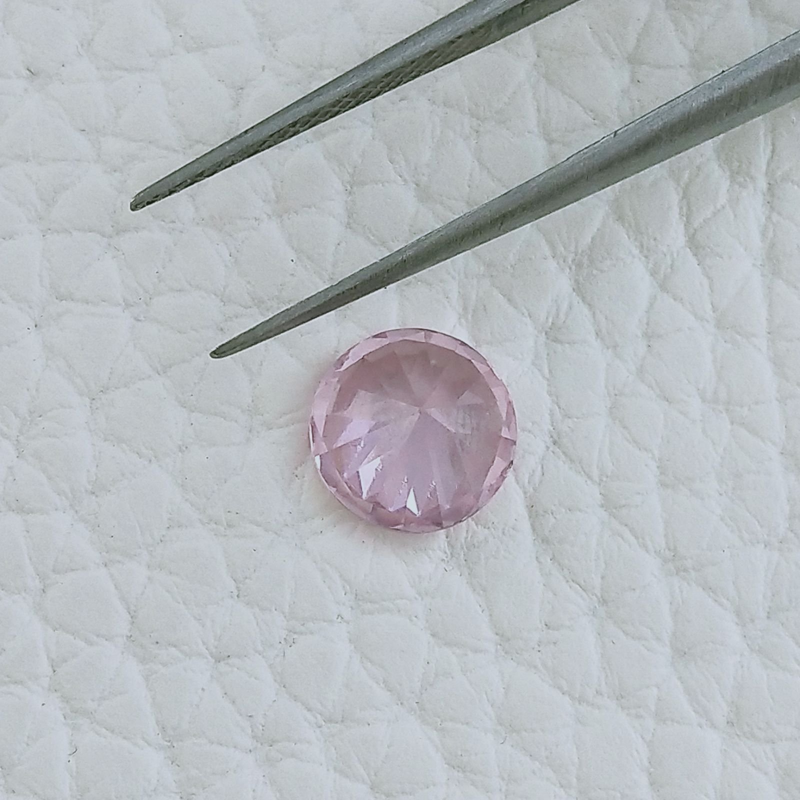 Zircone Rosa Forma Tondo Sfaccetata A Mano Gemme Sciolte 8X4mm 3,30 Carati 1pz
