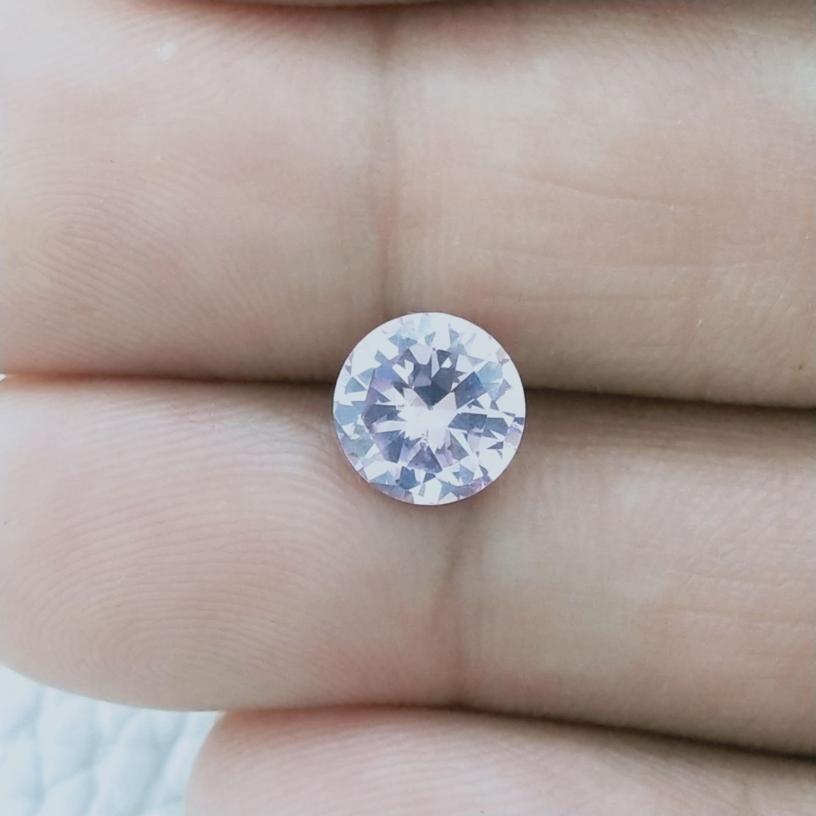 Zircone Rosa Forma Tondo Sfaccetata A Mano Gemme Sciolte 8X4mm 3,30 Carati 1pz