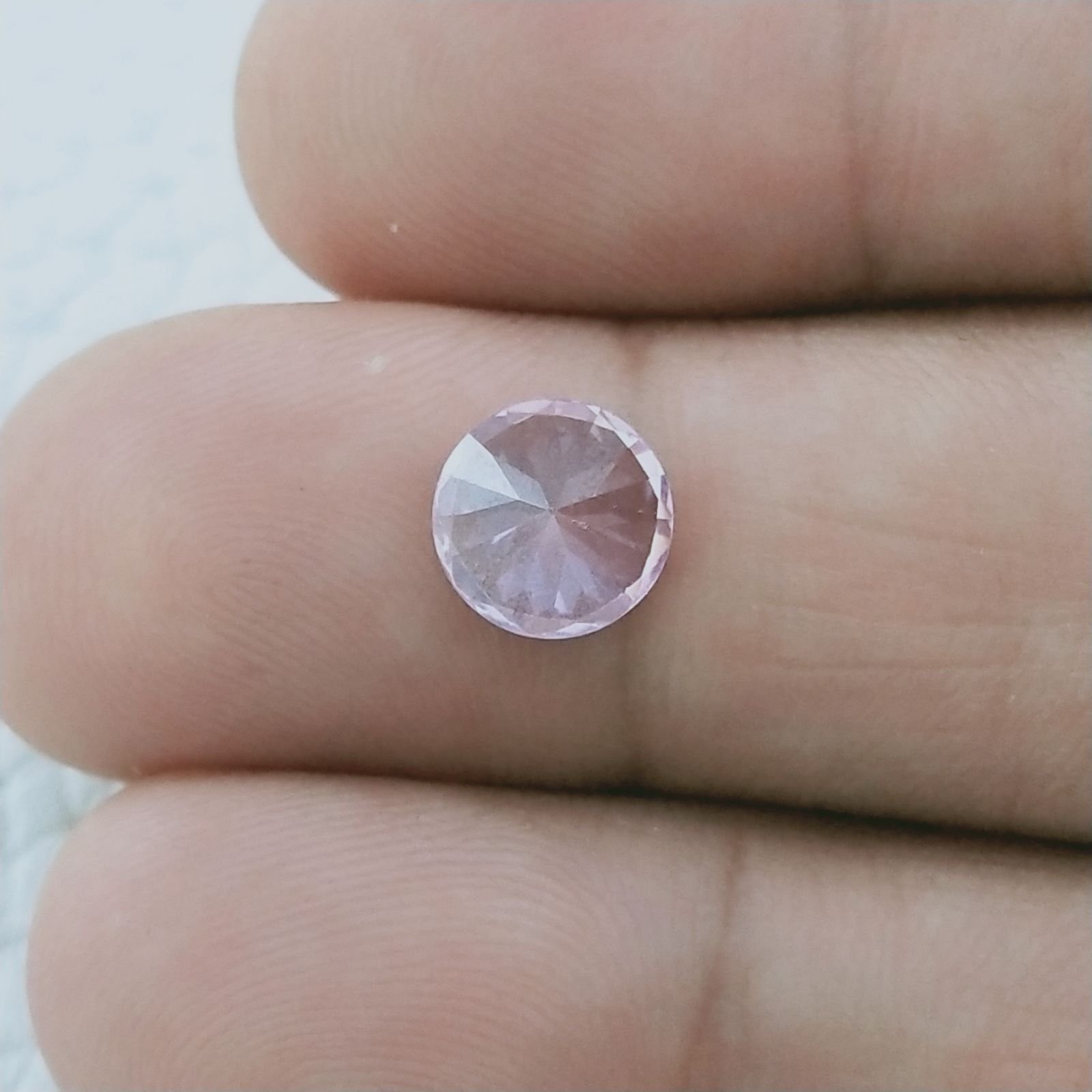 Zircone Rosa Forma Tondo Sfaccetata A Mano Gemme Sciolte 8X4mm 3,30 Carati 1pz