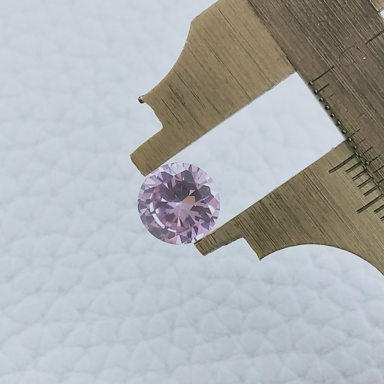 Zircone Rosa Forma Tondo Sfaccetata A Mano Gemme Sciolte 8X4mm 3,30 Carati 1pz