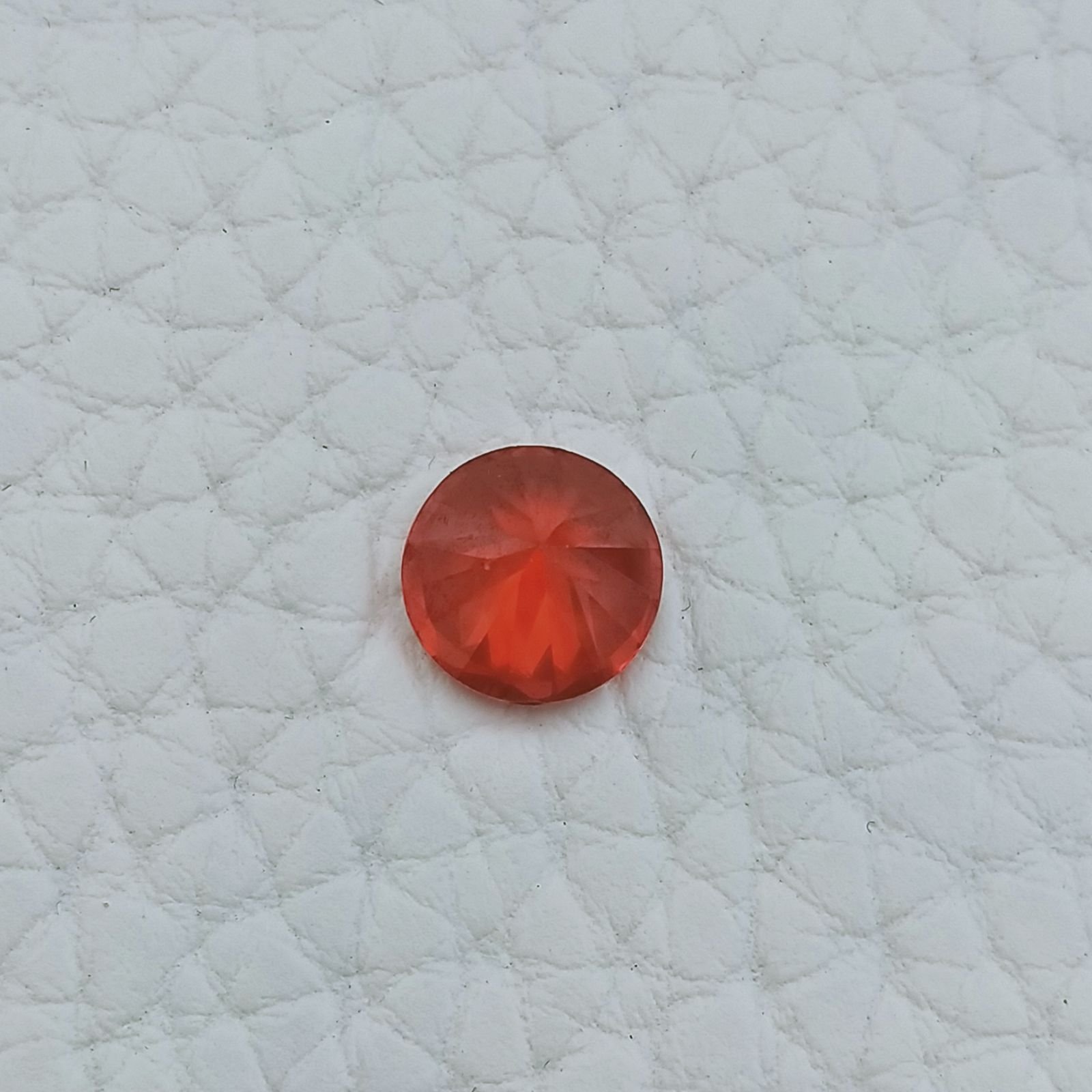 Zircone Arancione Forma Tondo Sfaccetata A Mano Gemme Sciolte 8X4mm 3,50 Carati 1pz