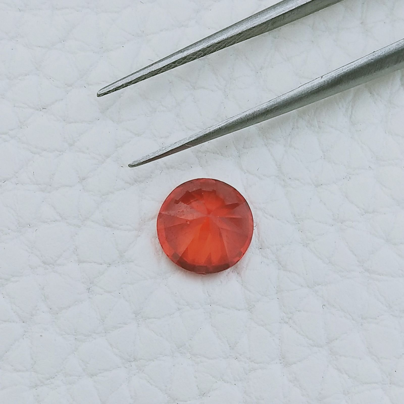 Zircone Arancione Forma Tondo Sfaccetata A Mano Gemme Sciolte 8X4mm 3,50 Carati 1pz