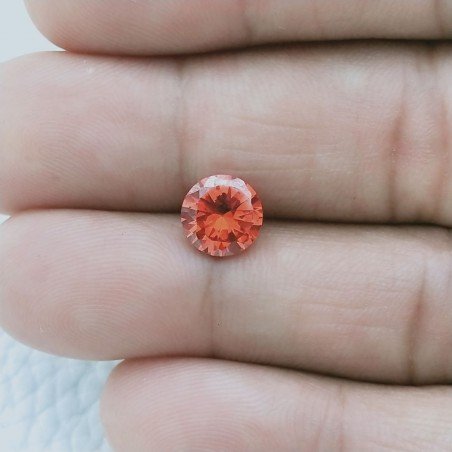 Zircone Arancione Forma Tondo Sfaccetata A Mano Gemme Sciolte 8X4mm 3,50 Carati 1pz