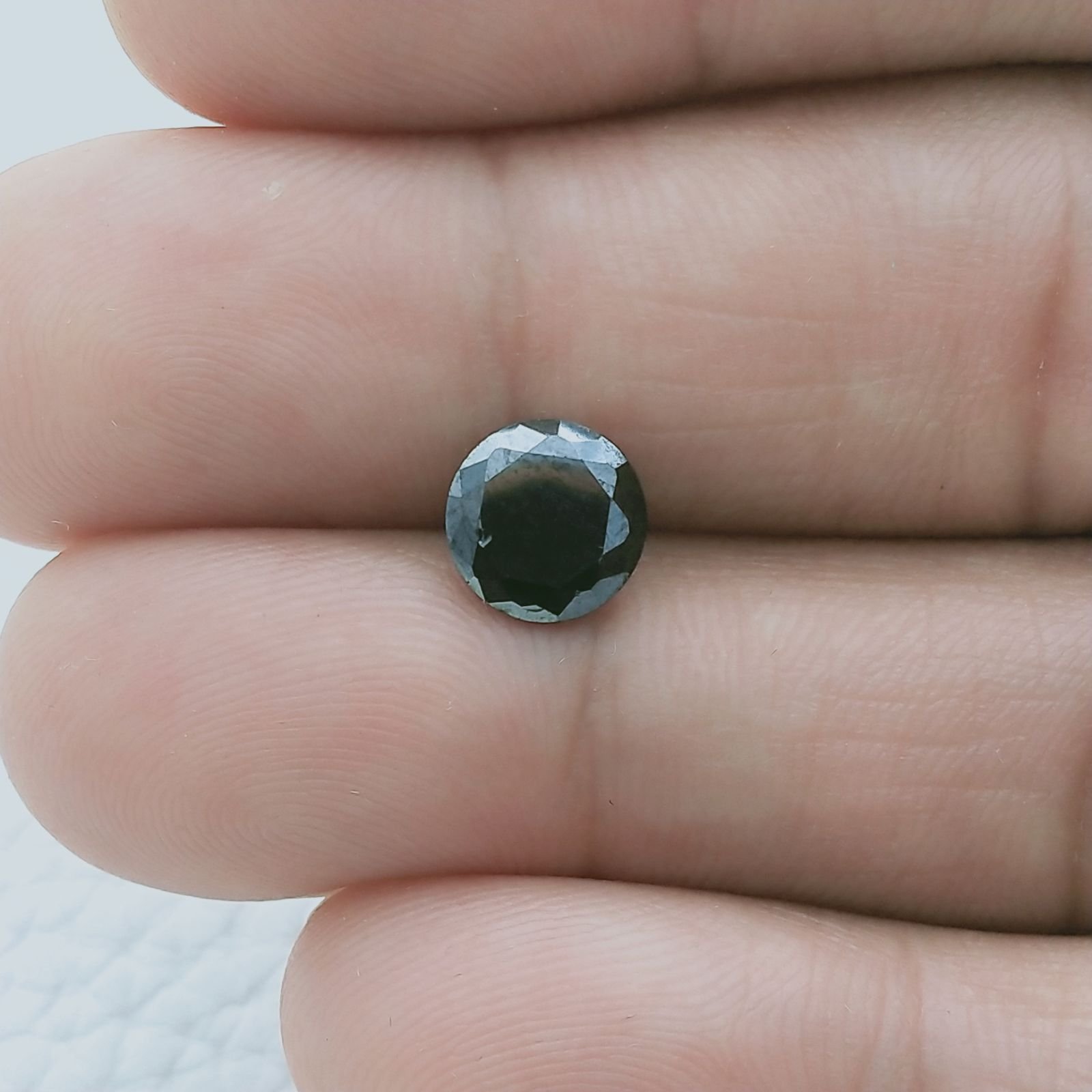 Zircone Nero Forma Tondo Sfaccetata A Mano Gemme Sciolte 8X4mm 3,15 Carati 1pz