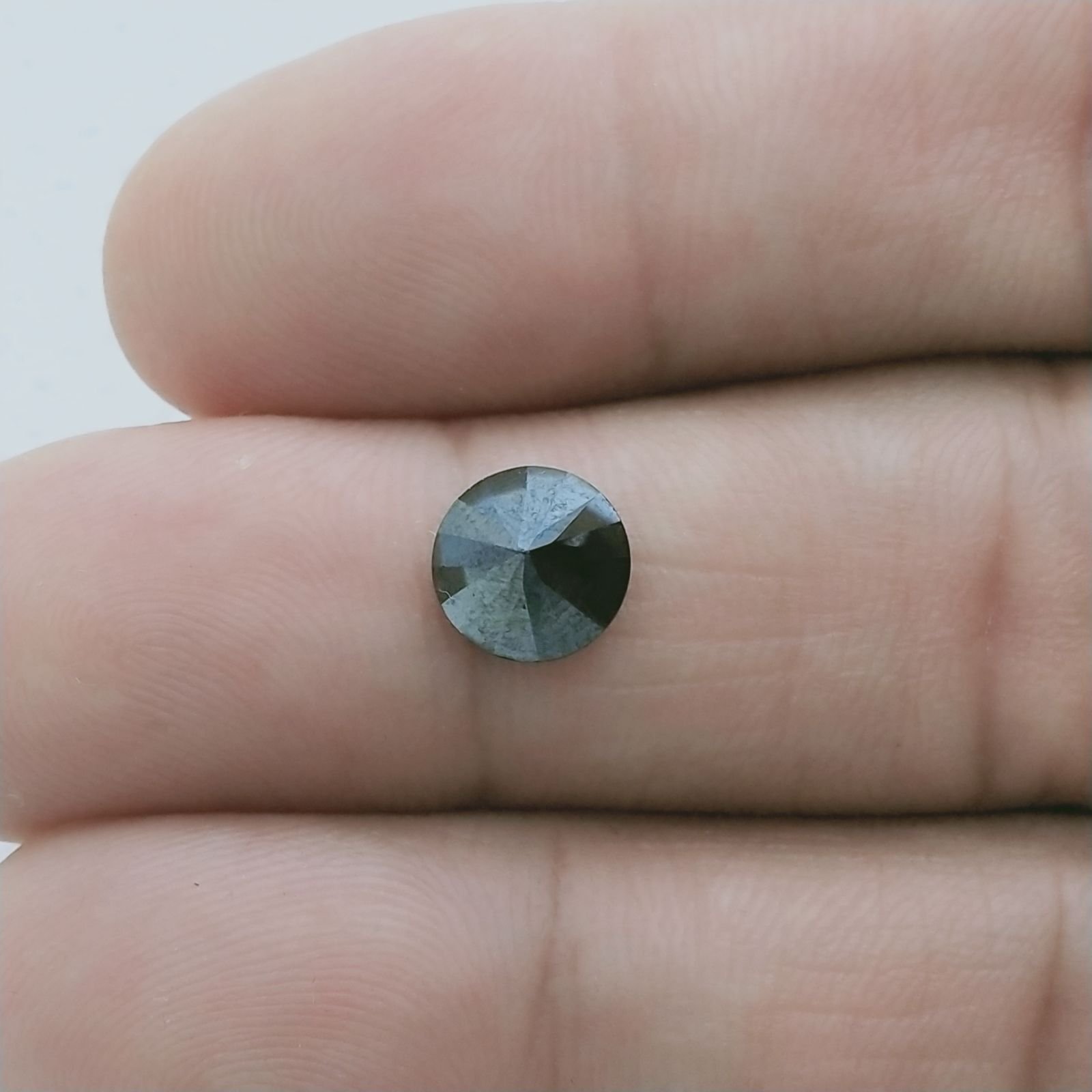 Zircone Nero Forma Tondo Sfaccetata A Mano Gemme Sciolte 8X4mm 3,15 Carati 1pz