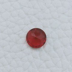 Quarzo Rosso Idrotermale Forma Tondo Sfaccetata A Mano Gemme Sciolte 8X4mm 1,45 Carati 1pz