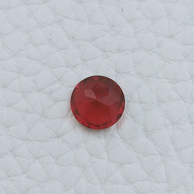 Quarzo Rosso Idrotermale Forma Tondo Sfaccetata A Mano Gemme Sciolte 8X4mm 1,45 Carati 1pz