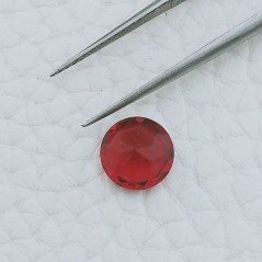 Quarzo Rosso Idrotermale Forma Tondo Sfaccetata A Mano Gemme Sciolte 8X4mm 1,45 Carati 1pz