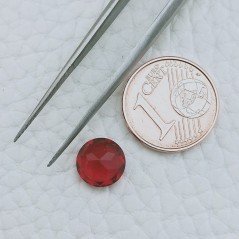 Quarzo Rosso Idrotermale Forma Tondo Sfaccetata A Mano Gemme Sciolte 8X4mm 1,45 Carati 1pz