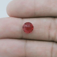 Quarzo Rosso Idrotermale Forma Tondo Sfaccetata A Mano Gemme Sciolte 8X4mm 1,45 Carati 1pz